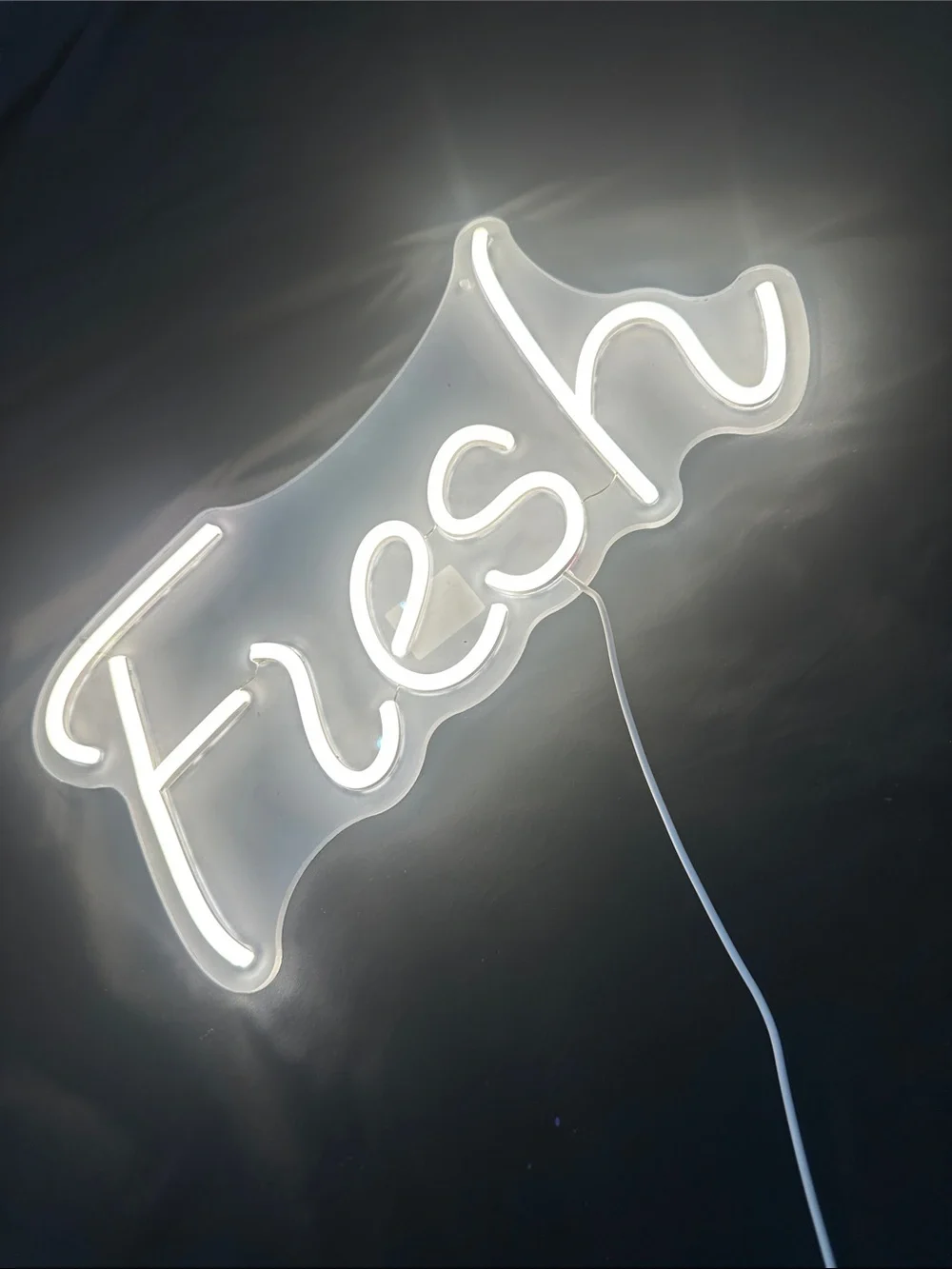 Fresh LED Neon-Style Wall Sign - White Illuminated Script